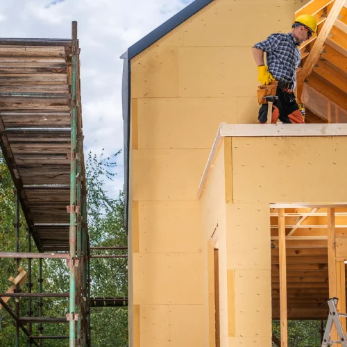 construction-worker-and-the-newly-built-small-wood-2025-03-31-05-52-03-utc